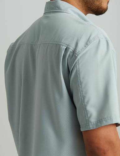 Image of HUK Men's Tide Point Kc Scott Original Artwork Short Sleeve Shirt, Fishing Button Down