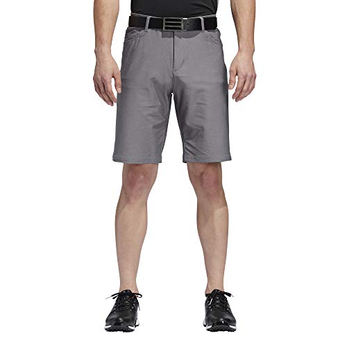 adidas Golf Ultimate Heather 5 Pocket Short, Grey Three Heather, 38