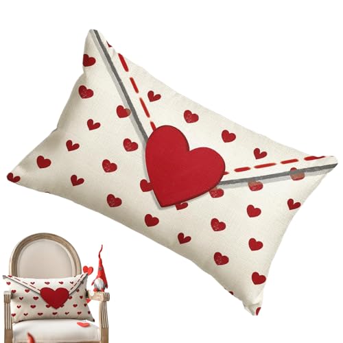 Fundas de Almohada Decorativas Rojas y Blancas, Fundas de Almohada para el día de San Valentín, de cojín romántica para decoración del hogar de Invierno, Dormitorio, sofá, Porche