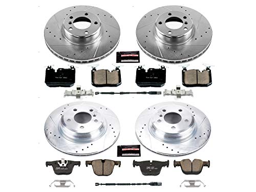 Power Stop K6654 Front And Rear Z23 Carbon Fiber Brake Pads With Drilled & Slotted Brake Rotors Kit #TOP2