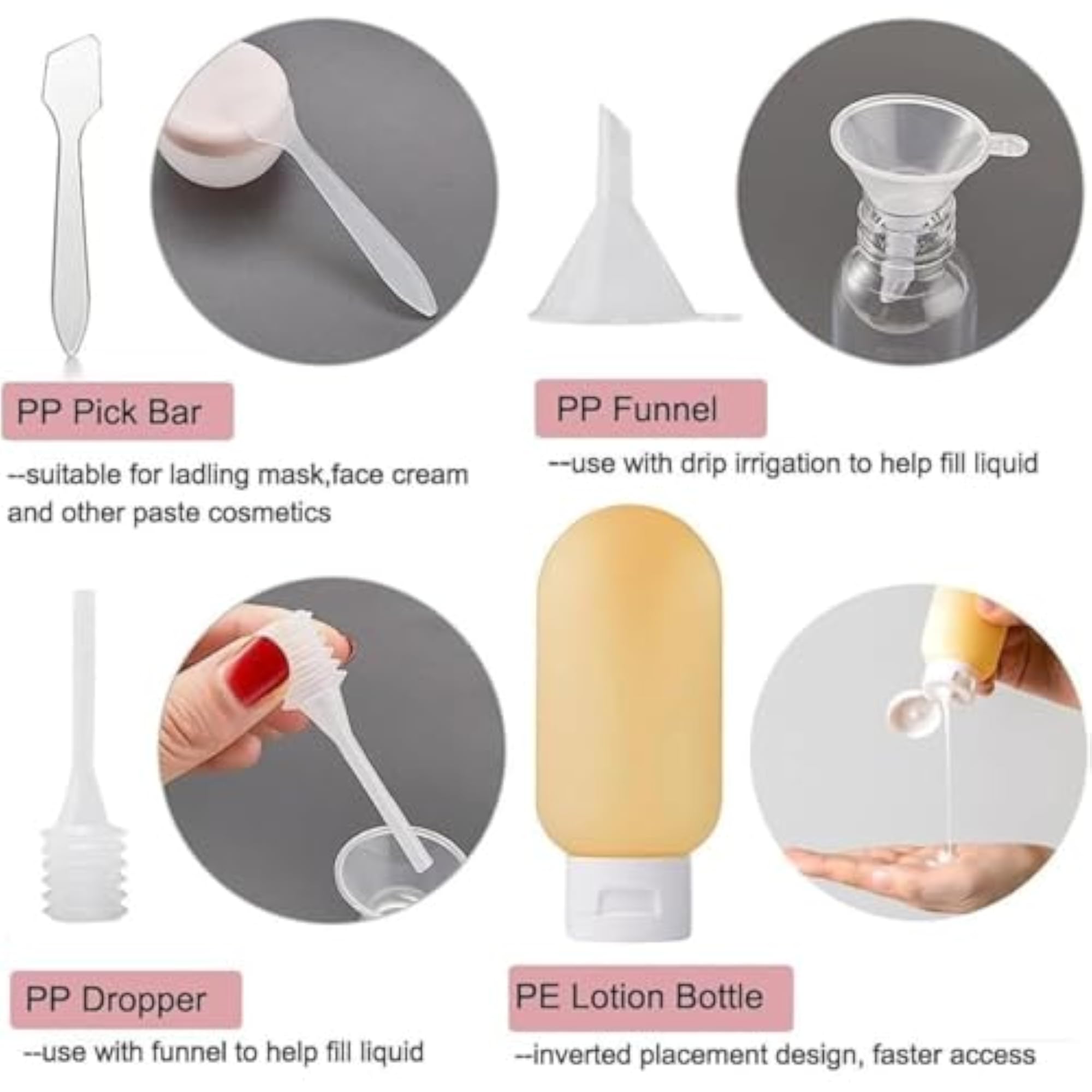 Travel Bottles Set 11 PCS Leakproof Refillable Toiletry Containers