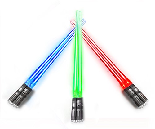 Chop Sabers Light Up LightSaber Chopsticks (3 Pairs, Red, Blue, Green) - //coolthings.us