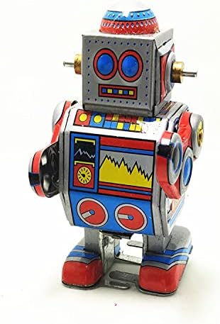 Ms235 Roger Robot - Vintage Style Wind Up Toy Robot Metal Tin Clockwork Retro Vintage Replica Toy for Novelty Xmas Gift Collectors - Image 4
