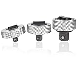 Airuzara 3Pcs Mini Finger Ratchet Set, 1/4 3/8 1/2 Drive Palm Ratchet Wrench Set Reversible Ratcheting Finger Socket Driver Stubby Thumbwheel Ratchet for Tight Spaces