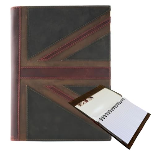 Protège-carnet Union Jack en cuir pour vos notes de voyage et réunions de travail