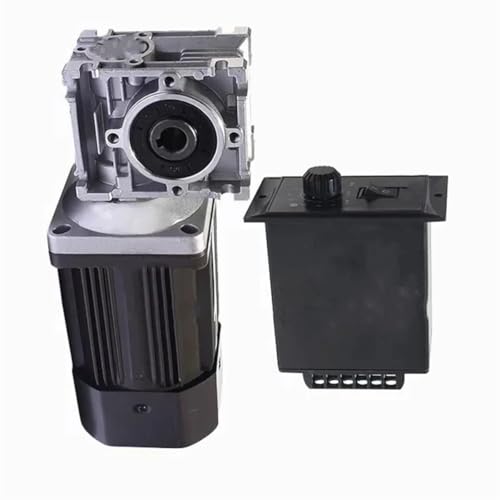 GTPBAO Worm Speed 1pc RV040 Worm Gear Motor 120W 220V AC Single Phase 90x90mm Speed Reducer Motor Speed Adjustable Gear Motor with Governor Reduction Variable(50:1)