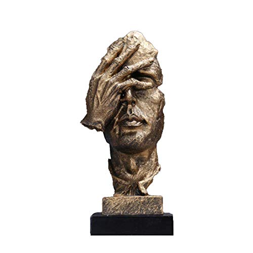 ZCQBCY Einfache Moderne Kreative Stille Ist Eine Gold Statue Skulptur Figur Figur Statuette Nordic Indoor Modern Home Wohnzimmer Offizielle Dekoration Ornamente Arts,10 Cover