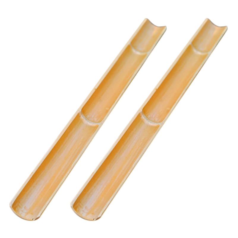 VICASKY 2Pcs Bamboo Water Fountain Channels 50Cm X 6-7Cm Natural Bamboo Water Flow Pipes for Outdoor Garden Decor and Indoor Features
