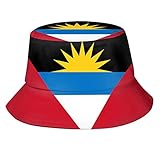 Cute Antigua and Barbuda Flag Bucket Hats Fashion Packable Patriotic Sun Cap Summer Travel Outdoor Fisherman Cap for Adults Women Men