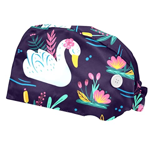 Casquettes de travail respirantes JDEZ lot anti-transpiration à motifs fleuris