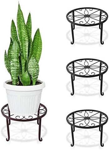 Plant Stand Indoor Outdoor,Metal Plant Stand Sets of 3,Corner Black Plant Stand,small Plant Holder,Plant Pot Holder stand,Potted Plant Stand,Flower Pot Holder Stand Rack Shelf(anti-rust)
