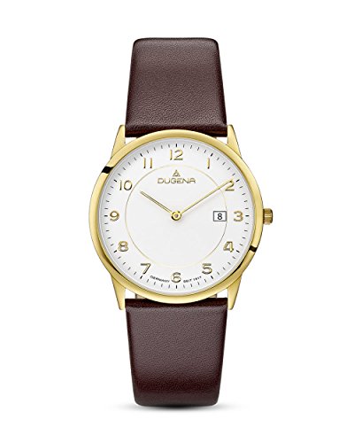 Preisvergleich Produktbild Dugena Herren Armbanduhr Modena XL Leder 38mm braun / gold