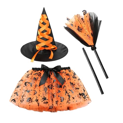 Zestivra Falda de bruja de Halloween – Vestido de disfraz para niñas, traje de cosplay ajustable | Ropa de fiesta de baile, ropa de carnaval de cumpleaños para eventos de actuación, celebración de