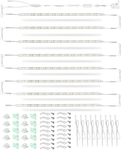 Cefrank Set di luci a LED ultra luminose da 20 W, per scaffali, 8 strisce da 30 cm, 2000 lm, flessibili e durevoli per librerie, armadi, dispensa (Bianco)