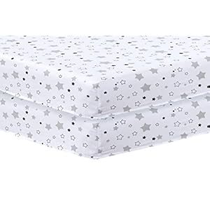 Lot de 2 draps-housses pour lit d’enfant 70 x 140 cm – étoiles