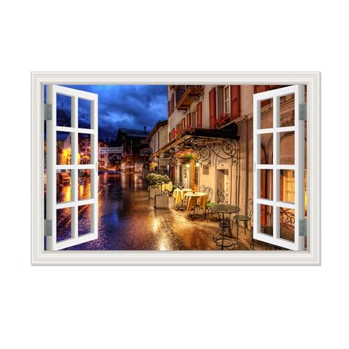 Tableau paysage nocturne 80x120cm pour transformer un mur vide et triste