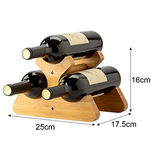 Soporte para botellas de vino de bambú para encimera miniatura 2