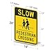 SmartSign 24 x 18 inch “Slow - Pedestrian Crossing” Metal Sign, 80 mil Aluminum, 3M Laminated Engineer Grade Reflective Material, Black, Silver and Yellow, Made in USA