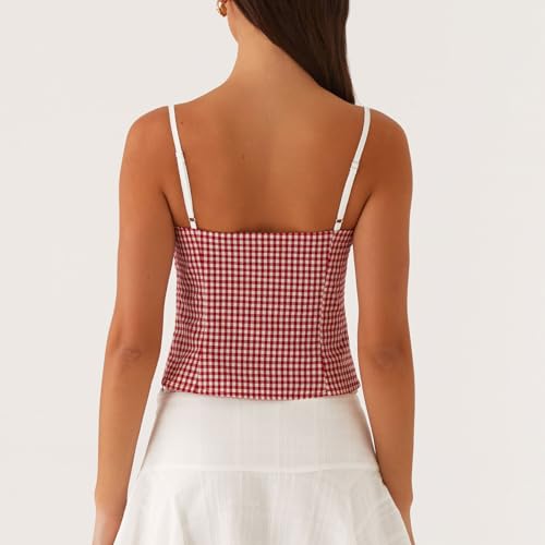 Womens Sexy Lace Trim Camisole Tank Tops Y2k Slim Fit Corset Going Out Streetwear Ruffle Spaghetti Strap Club Tops4