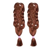 2 Pack Jumbo Braiding Hair Brown Color Kanekalon X-Pression Braiding Fiber Hair Extensions African Jumbo Braids for Twist Corchet (165g/pcs, 84inch,30#)
