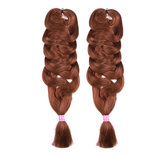 Christmas Gifts 2 Pack Jumbo Braiding Hair Brown Color Kanekalon X-Pression Braiding Fiber Hair Extensions African Jumbo Braids for Twist Corchet (165g/pcs, 84inch,30#)