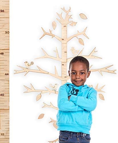Easy to Install ! Growth Chart for Kids - Wooden Ruler Growth Chart - Height Chart for Kids - Wooden Wall Chart