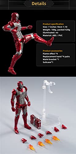 Ovonni Ironman Mk5 Action Figure,7 Inch Exquisite Painting All Joints Movable Collection Toy #TOP5