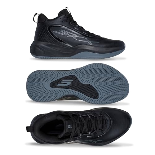 Skechers Men's Basketball SKX League Sneaker, Black/Black, 10
