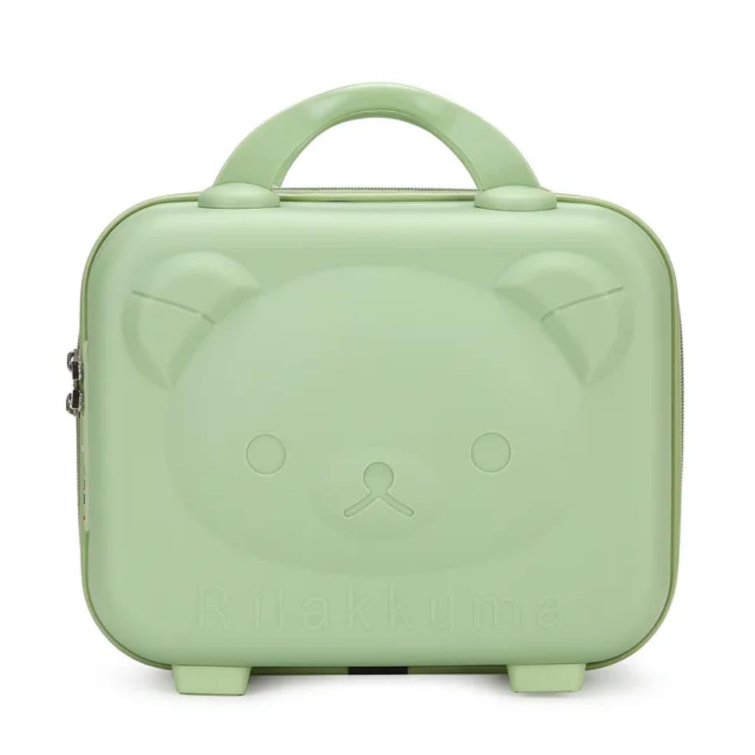 Cartoon Kids Suitcase Bag Vanity Bag Cute Yellow Hard Shell Trolley Bag with Smiley Face Design Lightweight Travel Luggage for Boys Girls Durable Carry Case with Handle (Green)-image-31
