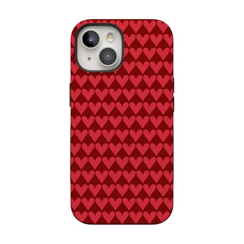 Casely iPhone 15 Case | Crazy in Love | Red Hearts | Bold Protective Design | MagSafe Compatible Design