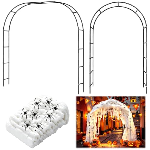 Halloween Archway Outdoor Decorations, 7.9 FT Metal Spider Web Arch