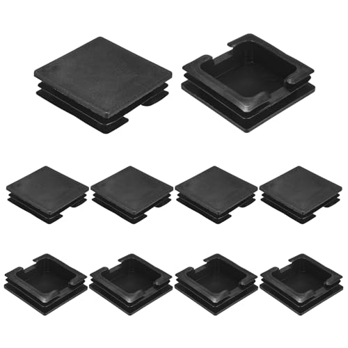 Image of M METERXITY 10-Pack Square Tubing End Caps, 3Inch /75mm Plastic Tube Plugs for Square Metal Tube /Chair Legs /Pipe Post /Furniture /Fence, Bumper Tubing Plug [Black]