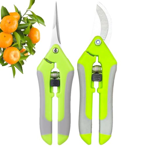 Tijeras de Podar de Jardinería - Juego De 2 Piezas De Cortadora Manual - Tijeras De Jardín Y,para Cocina Exterior Granja Paisajismo Patio Invernadero Interior y Más