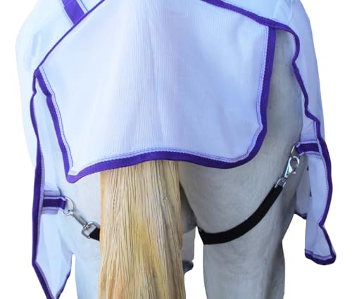 Image of Challenger Horse Scrim Summer Spring Airflow Mesh Fly Sheet Neck White Purple 73154