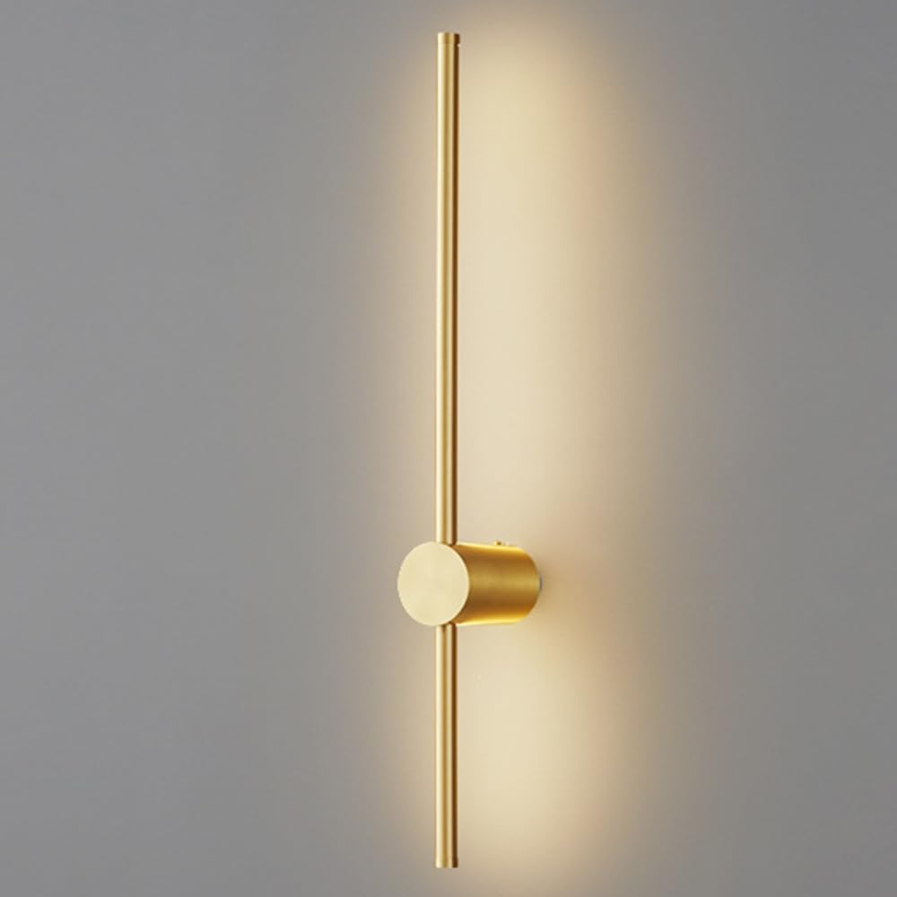 HYJAUSXB Modern Minimalist LED Wall Sconce Brass Lamp Thin Linear Light for Bedroom Nightstand Living Room Hotel Slish Home Lighting Fixture