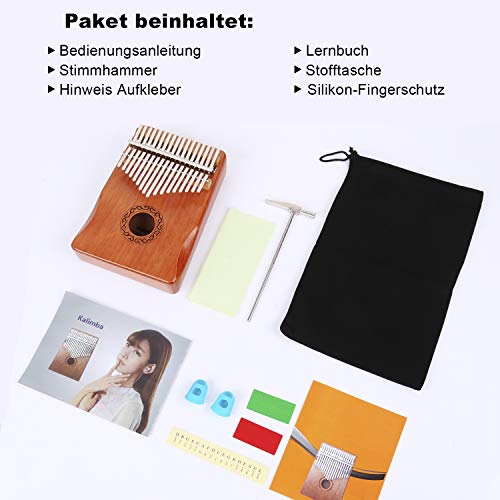 Professionele Kalimba thumb piano 17 key thumb piano, met pocket tuning hamer leerboek sticker, muziekinstrument… - Image 6