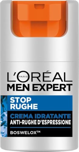L'Oréal Paris Men Expert Stop Rughe, Crema Idratante Anti-Rughe d'Espressione, Con Boswelox, 50 ml