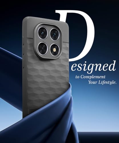 Image of WOW IMAGINE Back Cover for Redmi Note 14 Pro 5G | Poco X7 5G with Hexa Cube Design | Ultra Slim Soft Rubberised Case | Inner Velvet Fabric | Silicone Flexible Mobile Case | Camera Protection - Grey