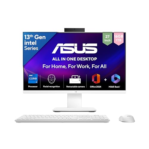 Image of ASUS AiO V470,13th Gen Intel Core i7-13620H, 27 inch FHD,100Hz,All-in-One PC(16GB RAM /1TB SSD /Windows 11 /Office 24 /Retractable Camera /Wireless Keyboard & Mouse /M365 Basic (1Year)*) V470VA-KWPE006WS