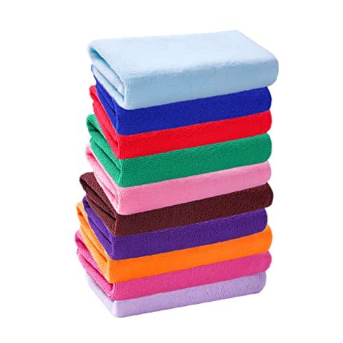 FOMIYES 10Piezas Toallas De Microfibra De Mano De De Colores Aleatorios Absorbentes y Resistentes Al Lavado para Hogar y Barbería