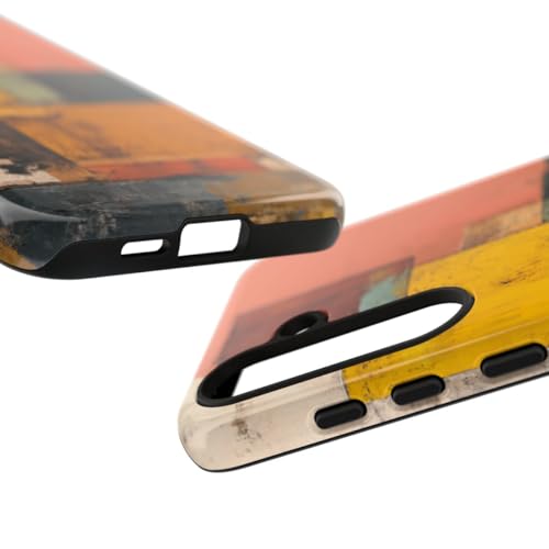 Coque Samsung S24 Plus orange géométrique abstraite rigide brillante