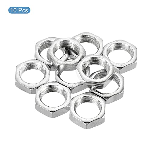 PATIKIL M18 x 1.5 Steel Hex Nuts, 10 Pack Metric Thread Zinc Plated Finished Hardware Nuts Screw Bolt Fasteners 8mm Height - Image 3
