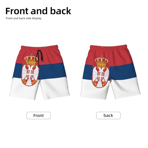 Flag of Serbia Youth Beach Pants, Soft and Breathable, with Drawstring Waist, Suitable for Sports and Leisure.2