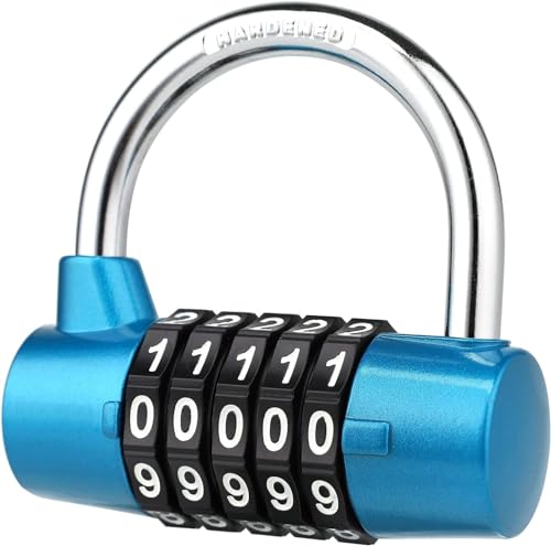 Image of Istara Heavy Duty 5-Digit Combination Steel Padlock | Resettable Code Lock with 100,000 Combinations & Hardened Steel Shackle | High Security Metal Padlock for Gym, Locker, Gate & Travel (Model-2)