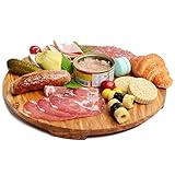 Ideaolives Olive Wood Made Cheese Service Wholse Board Large Round Charcuterie Serving Platter -...