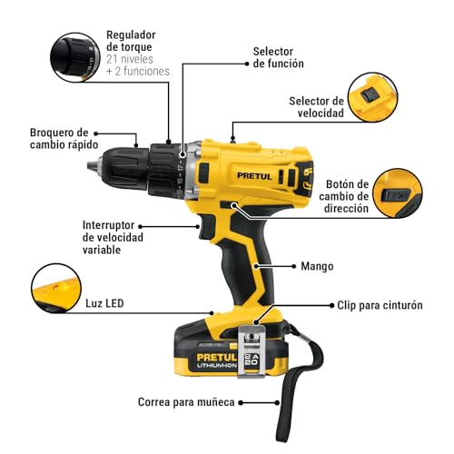 Atornillador inalámbrico Pretul 18 atornillador inalambrico pretul marca Pretul (3)
