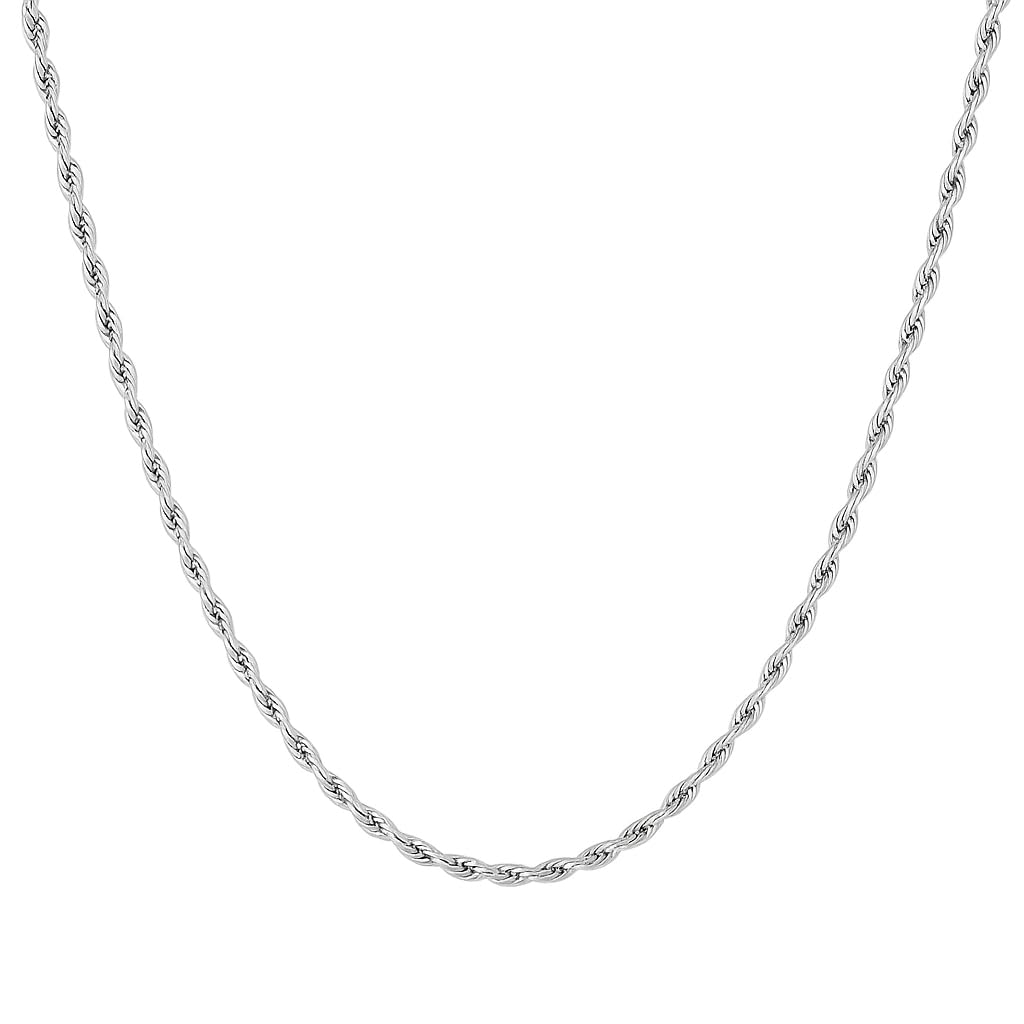 UZICU 2-3 mm / 16-24 inch Rope Chain for Men Women, Twist Stainless Steel Necklace, Jewelry Gift