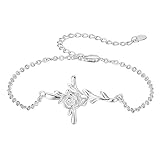 Accesorios para niñas Collar con Cruz, Collar con Colgante de Flor Rosa, joyería chapada en Oro de 18 Quilates, Regalo para Mujer, cumpleaños