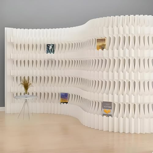 Cloisons de séparation portables en papier kraft au design accordéon épuré et minimaliste