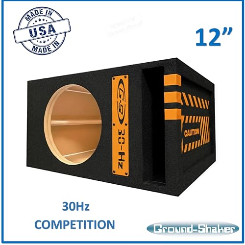 Image of 30HZ Reinforced Competition Single Ported Sub Box Sub Woofer Enclosure Speaker Box Car Audio Subwoofer Ground Shaker Box Ground-Shaker (Orange, 12 inch)